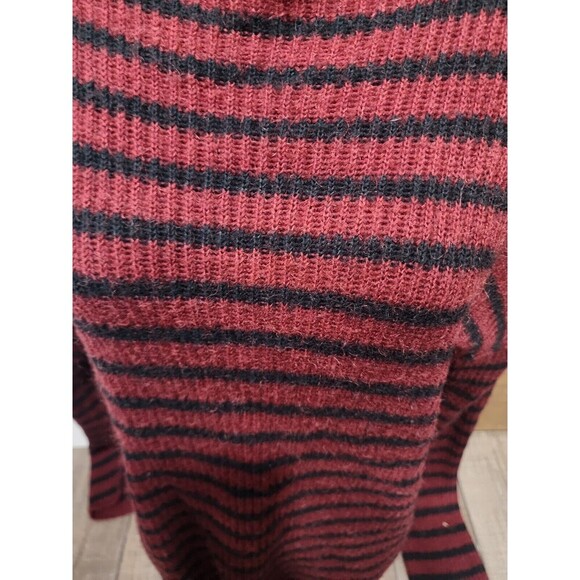 Express Sweater Womens Large Acrylic Mohair Wool Blend Pullover Marron Black - Picture 2 of 6